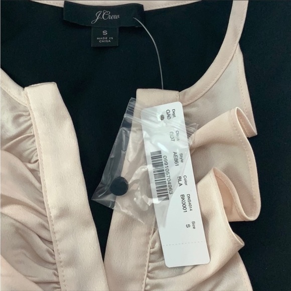 JCREW Long-sleeve ruffle-front top in satin crepe - Picture 4 of 5